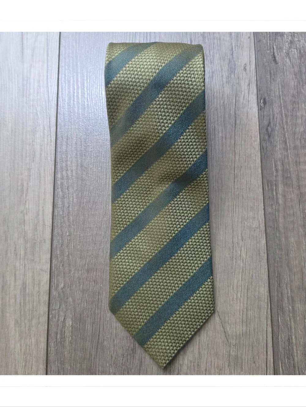 Tommy Bahama Hand‑Sewn Silk Tie Palm Tree Jacquard Olive Blue Stripe Luxury
